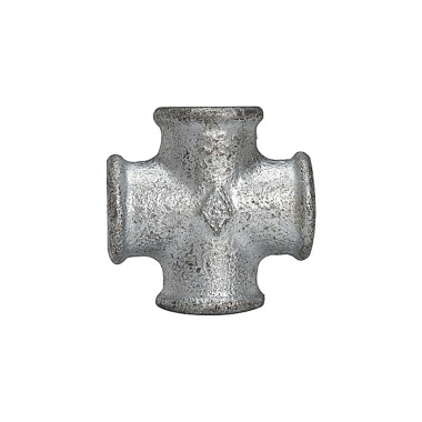 Riegler Croix 180, 4 x F, Rp 1/4, fonte malléable noire galvanisée. 113007