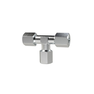 Riegler Raccord en T, diamètre extérieur du tuyau 12 mm, acier galvanisé, 100 bar 159214