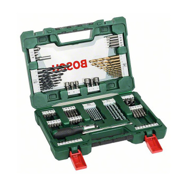 Bosch V-Line Box, Bohrer- und Bit-Set, 91-teilig, Ratschen-Schraubendreher, Magnetstab 2607017311