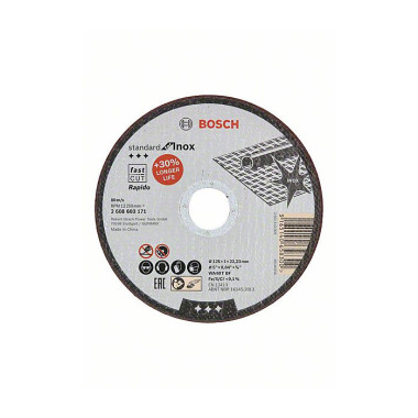 Bosch Trennscheibe gerade Standard for Inox - Rapido WA 60 T BF, 125 mm, 1,0 mm 2608603171