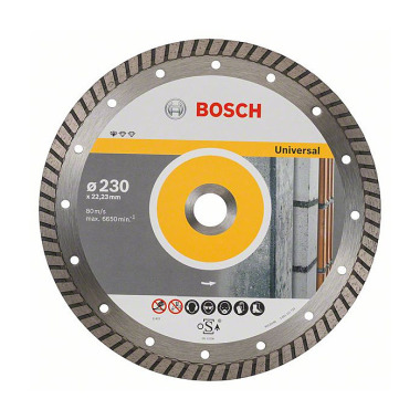 Bosch Diamanttrennscheibe Standard for Universal Turbo, 230x22,23x2,5x10 mm, 10er-Pack 2608603252