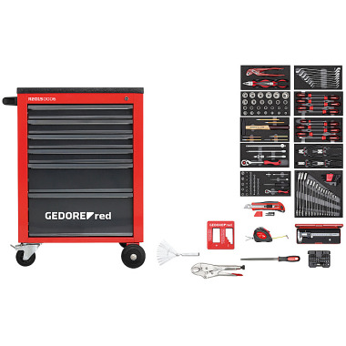 GEDORE red Jeu d’outils dans la servante d’atelier MECHANIC rouge 166pcs. R21560002