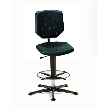 KLW Swivel chair with glides and chrome foot ring 10/9436-2000