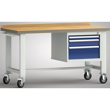 KLW mobile standard workbench - 1500 x 700 x 840 mm L x W x H WS812N-1500M40-E7021