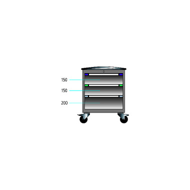 ThurMetall Rollboy (LxPxH) 605x695x792mm Serrure à CLÉ bleu clair RAL 5012 84.420.010