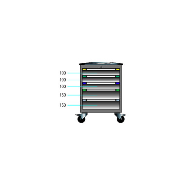 ThurMetall Rollboy (LxPxH) 605x695x892mm Serrure à CLÉ gris anthracite RAL 7016 / gris clair RAL 7035 51.609.502