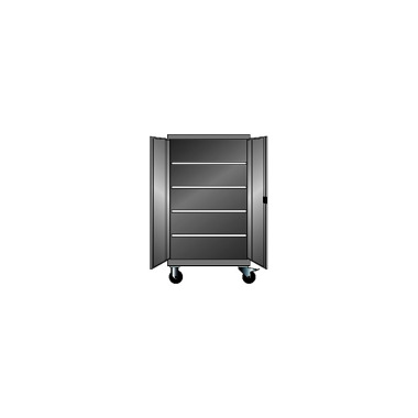 ThurMetall Armoire mobile à portes battantes (LxPxH) 1005x740x1813 mm Serrure à CLÉ Noir NCS S 9000-N 17.599.060