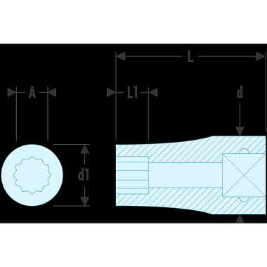 FACOM Steckschluessel 1/4” 12-Kant duenn 9/32 RB.9/32