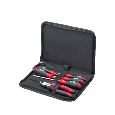 Wiha Jeu d'outils de mécanicien Tournevis, pinces universelles, 6 pcs dans une trousse (33970)