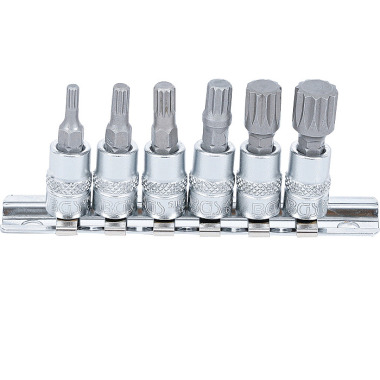 BGS Douille à embout | 6.3 mm (1/4”) Drive | Spline (pour XZN) M4 - M12 | 6 pcs. 2162