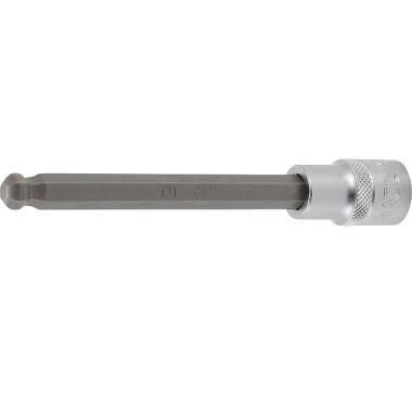 BGS Douille à embout | longueur 140 mm | 12.5 mm (1/2”) Drive | Hexagone interne avec tête sphérique 10 mm 4258-10