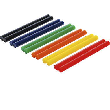 BGS Bâtons de colle | colorés | Ø 11 mm, 150 mm | 12 pcs. 80847