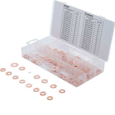 BGS Assortiment d’anneaux en cuivre pour injecteurs | 150 pcs. 8120