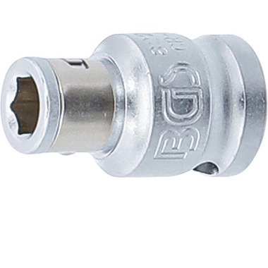 BGS Adaptateur d’embout avec bille de retenue | 10 mm (3/8« ) Drive | hexagone interne 6.3 mm (1/4 ») 8225