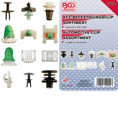 BGS Assortiment de clips automobiles pour Audi, VW | 160 pcs. 9044