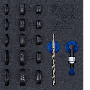 BGS Plateau d’outils 1/6 : Jeu de poinçons pour capteurs de stationnement | Ø 17 - 32 mm 9739