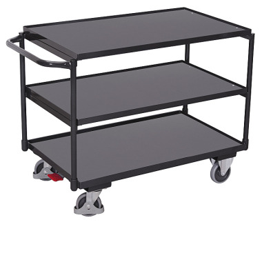 VARIOfit Table servante avec 3 plateaux Dimensions extérieures : 1.375 x 825 x 850 mm (L/P/H) sw-800.661/AG