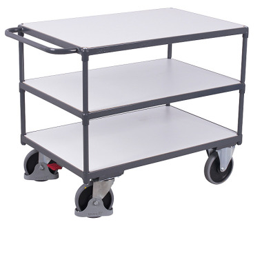 VARIOfit Chariot lourd ESD avec 3 plateaux Dimensions extérieures : 1.190 x 600 x 920 mm (L/P/H) sw-600.662