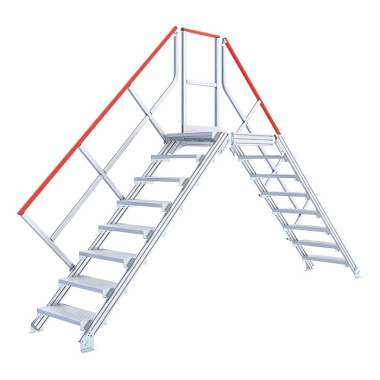 HYMER Ortsfester Überstieg, Treppenneigung 45°, Stufenbreite 600 mm, 8 Stufen, Standhöhe 1,75 m 22410608