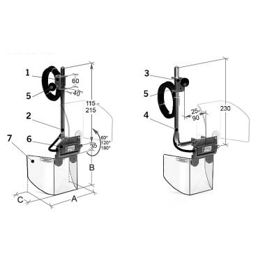 Mack Werkzeuge Dispositif de protection pour perceuses à colonne 140 mm, fixation frontale ZE-BSK10-140