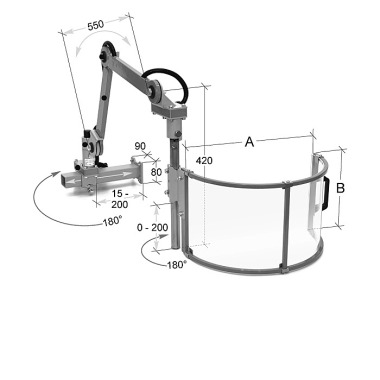 Mack Werkzeuge Dispositif de protection pour fraiseuses, réglable, 300 mm ZE-FS30-300