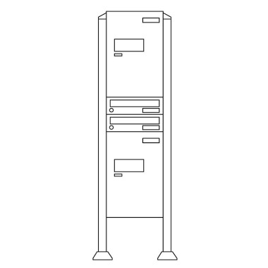 Burg-Wächter Anlage Paketboxen mit 2 Boxen mit Fuß .eBoxx easy+ Anlage 2E & 2A vertikal (au 84390