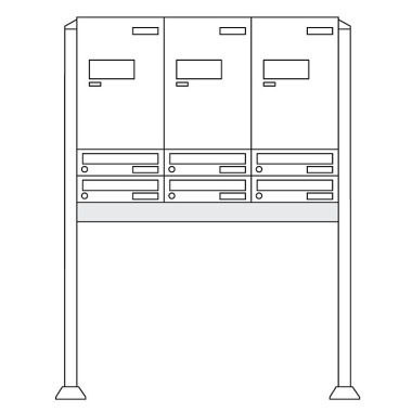 Burg-Wächter Anlage Paketboxen mit 3 Boxen mit Fuß .eBoxx easy+ Anlage 3E & 6A (aufgeschrau 84382