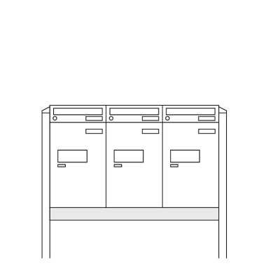 Burg-Wächter Anlage Paketboxen mit 3 Boxen zum Einbetonieren .eBoxx easy+ Anlage 3A & 3E (einbetonier 84376