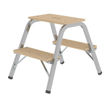 MUNK Steel and wood step stool 2x2 steps 39002