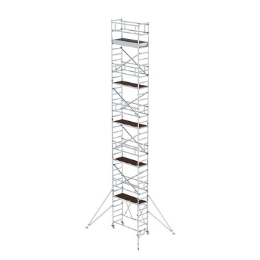 MUNK Folding scaffolding 0.75 x 1.80 m with outrigger Platform height 9.80 m 115199