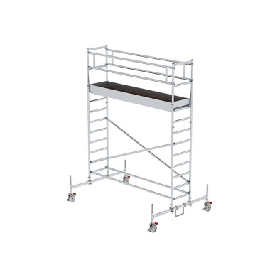 MUNK Mobile scaffolding, 0.75 נ3.0 m, with chassis bar. Platform height 3 m 156347