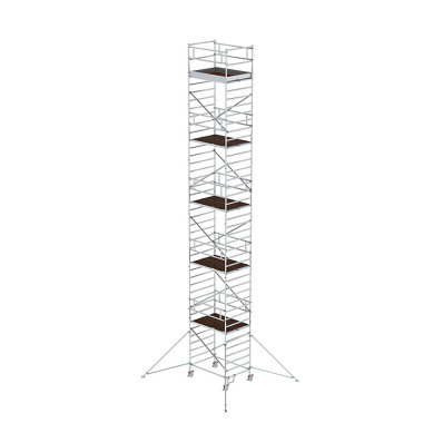 MUNK Mobile scaffolding, 1.35 נ1.80 m, with outrigger &amp double platform. Platform height 11.35 m 167136