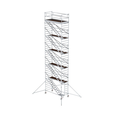 MUNK Mobile scaffolding, 1.35 נ3.0 m, with inclined ascents &amp outrigger. Platform height 10.35 m 167520