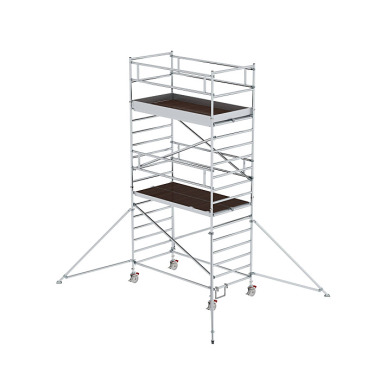 MUNK Mobile scaffolding, 1.35 נ2.45 m, with outrigger &amp double platform. Platform height 4.35 m 168436