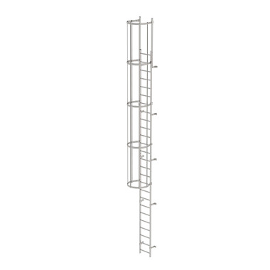 MUNK Single-flight vertical ladder with back protection stainless steel 8.48m 530115