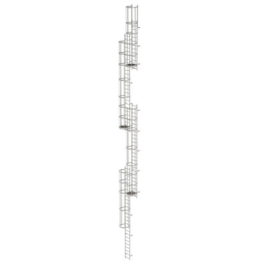 MUNK Multiple-flight vertical ladder with back protection (emergency ladder) stainless steel 19.96m 530270