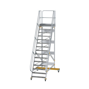 MUNK Platform stairs 60°, mobile, step width 1,000 mm 15 steps 600755