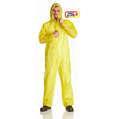 DS SafetyWear ProSafe®4 Chemikaleinschutzoverall, gelb, mit abgeklebten Nähten PS4-3XL