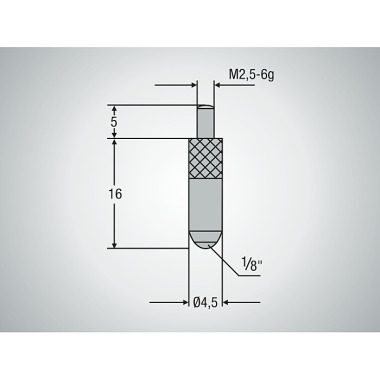 Mahr Insert de mesure pour 18 EWR-V, bille Ø 1/8 ? Longueur 16mm 4112053