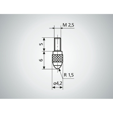 Mahr 901 insert normal avec bille St., /point de contact standard 4360001