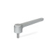 Ganter Manettes indexables basses, zinc moulé sous pression, goujon fileté en inox GN 126.1-120-M10-20-SR