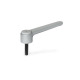 Ganter Manettes indexables basses, zinc moulé sous pression, goujon fileté en acier GN 126-120-M10-20-SR