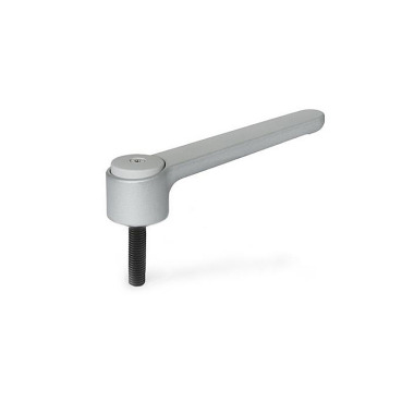 Ganter Manettes indexables basses, zinc moulé sous pression, goujon fileté en acier GN 126-120-M12-40-SR