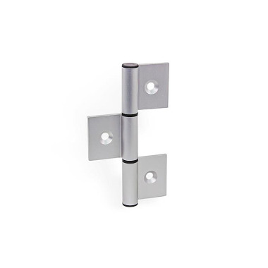 Ganter Charnières, pour profilés en aluminium/éléments de panneau, en trois parties GN 2295-72-125-A-C-EL