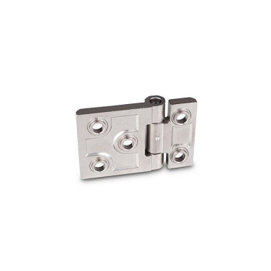 Ganter Charnières à usage intensif, Inox, allongées dans le sens horizontal GN 237.3-NI-63-50-B-GS