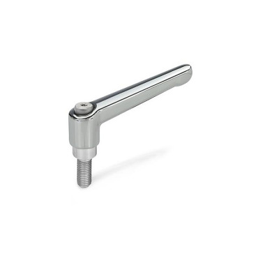 Ganter Manettes indexables, zinc moulé sous pression, goujon fileté en inox GN 300.1-22-M4-12-CR