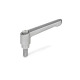 Ganter Manettes indexables, inox, finition grenaillée mate, avec goujon fileté GN 300.5-30-M3-12-IS