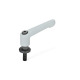 Ganter Manettes indexables, zinc moulé sous pression, avec goujon fileté et rondelle GN 307-45-M6-40-SR