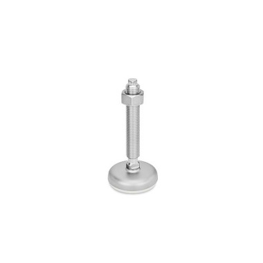 Ganter Pieds de machine, Inox, avec sous-couche en caoutchouc GN 31-100-M16-150-B2-VK