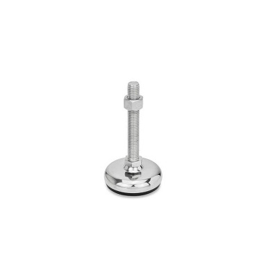 Ganter Pieds de machine, Inox, avec sous-couche en caoutchouc GN 31-60-M12-100-C3-SK